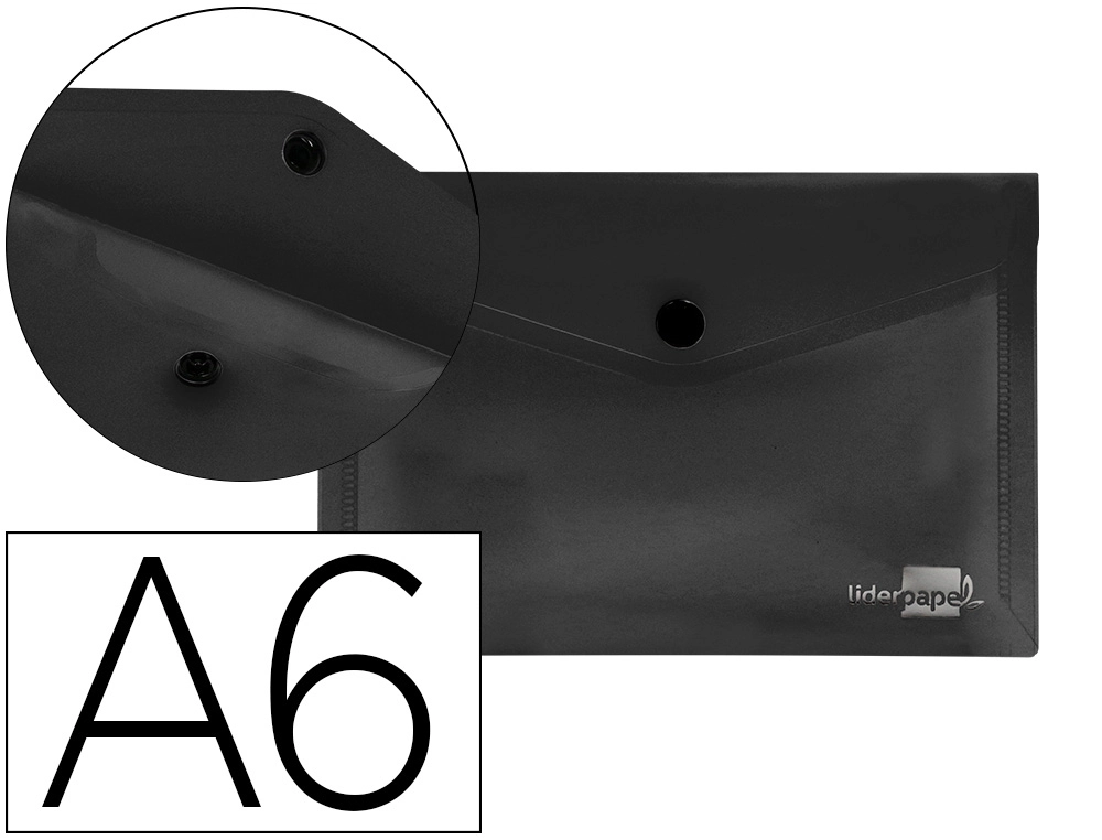 [11290] Carpeta liderpapel dossier broche polipropileno din a6 negro opaco