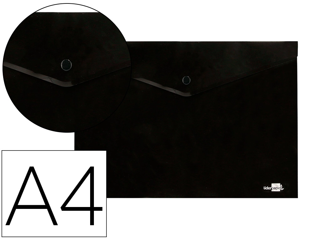 [11061] Carpeta liderpapel dossier broche polipropileno din a4 negro opaco 50 hojas