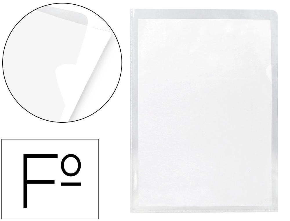 [1435] Carpeta dossier uñero plastico q-connect 180 mc folio transparente