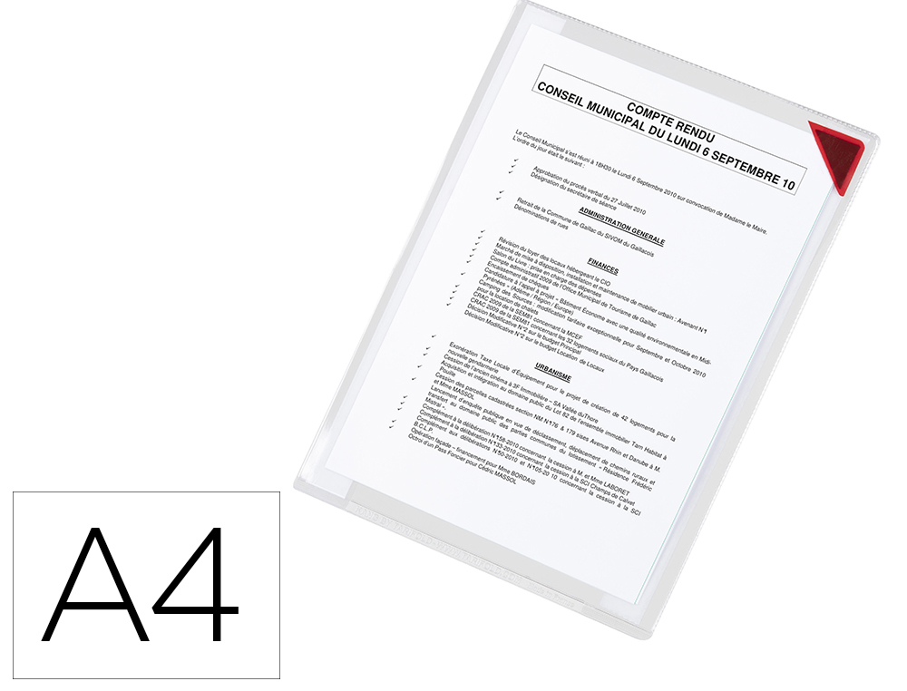 [76174] Funda de presentacion djois adhesiva removible din a4 con esquina magnetica capacidad para 10 hojas pack 5 unidades