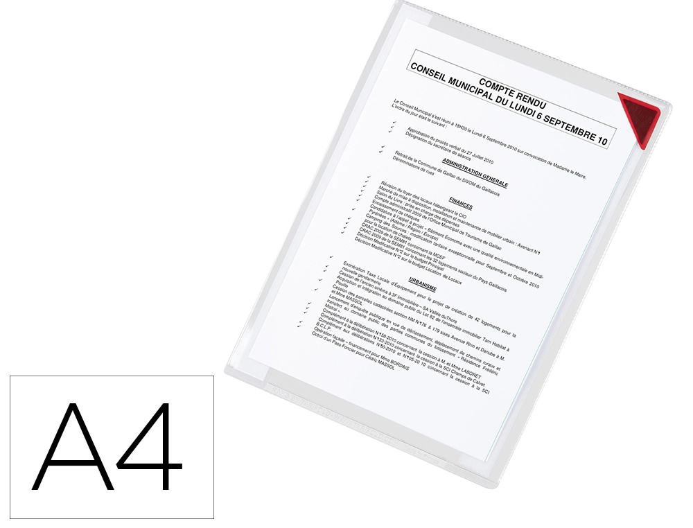 Funda de presentacion djois adhesiva removible din a4 con esquina magnetica capacidad para 10 hojas pack 5 unidades