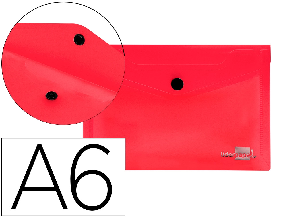[74258] Carpeta liderpapel dossier broche polipropileno din a6 rojo transparente