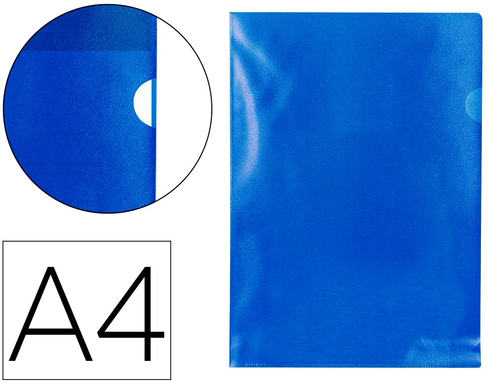 [63390] Carpeta dossier uñero plastico q-connect din a4 120 micras azul caja de 100 unidades