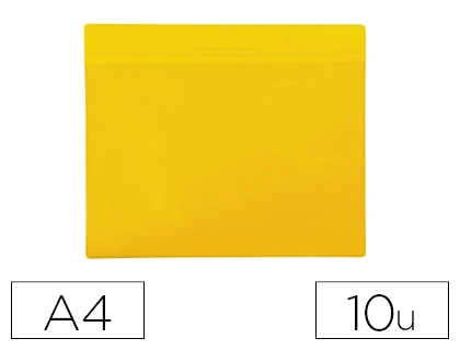 Funda djois magnetica din a4 horizontal identificacion palets y estanterias amarillo pack de 10 unidades