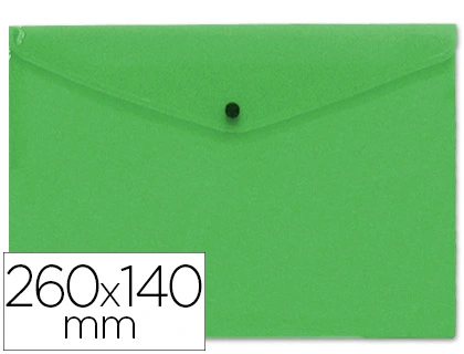 [50391] Carpeta liderpapel dossier broche polipropileno tamaño sobre americano 260x140mm verde translucido
