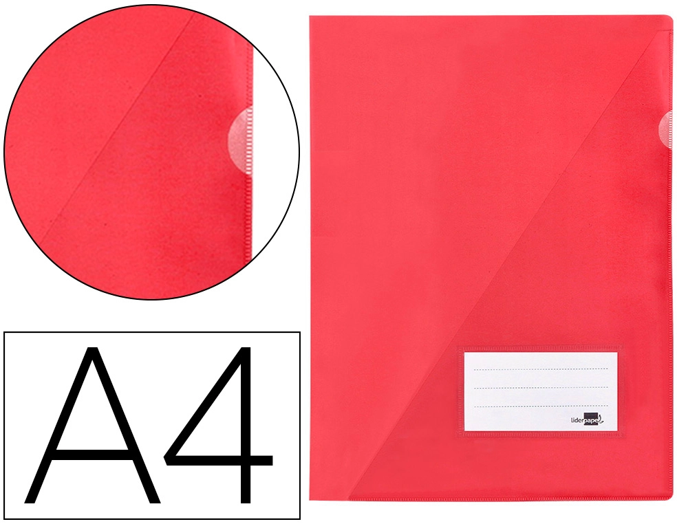 [47431] Carpeta liderpapel dossier a4 uñero color rojo