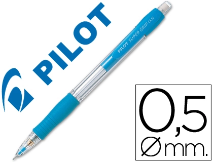 [38063] Portaminas pilot super grip celeste 0,5 mm sujecion de caucho