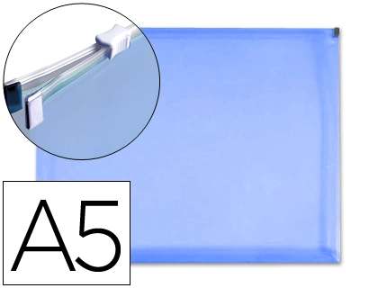 [37583] Carpeta dossier liderpapel a5 cierre de cremallera azul