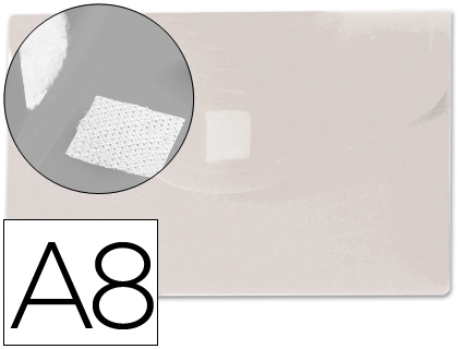 [34934] Carpeta liderpapel dossier broche polipropileno din a8 incolora con cierre de velcro