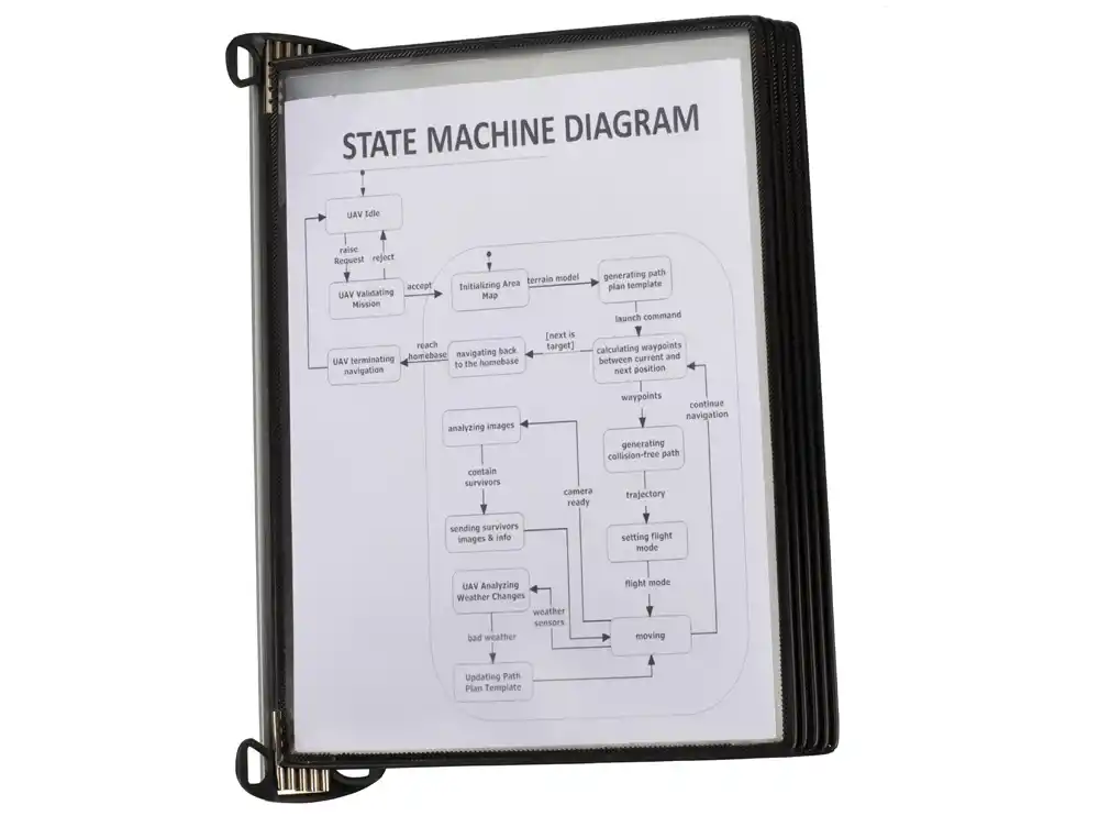 [173647] Portacatalogo de pared djois pro con 5 fundas a4 polipropileno easy load color negro 355x390x170 mm