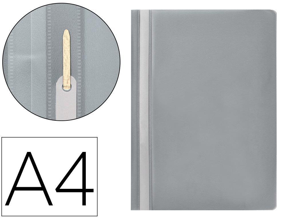 [32706] Carpeta dossier fastener plastico q-connect din a4 gris