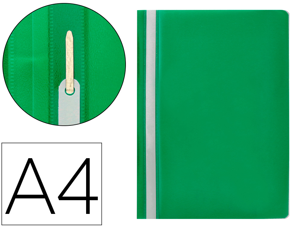 [32704] Carpeta dossier fastener plastico q-connect din a4 verde