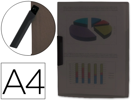 [23008] Carpeta liderpapel dossier pinza lateral 35485 polipropileno din a4 negra 30 hojas pinza giratoria