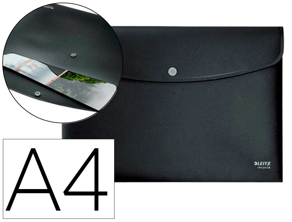 [163193] Carpeta leitz recycle portadocumentos broche din a4 polipropileno negro