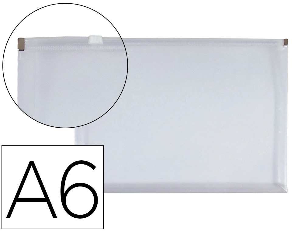 [160055] Carpeta dossier liderpapel a6 cierre de cremallera transparente