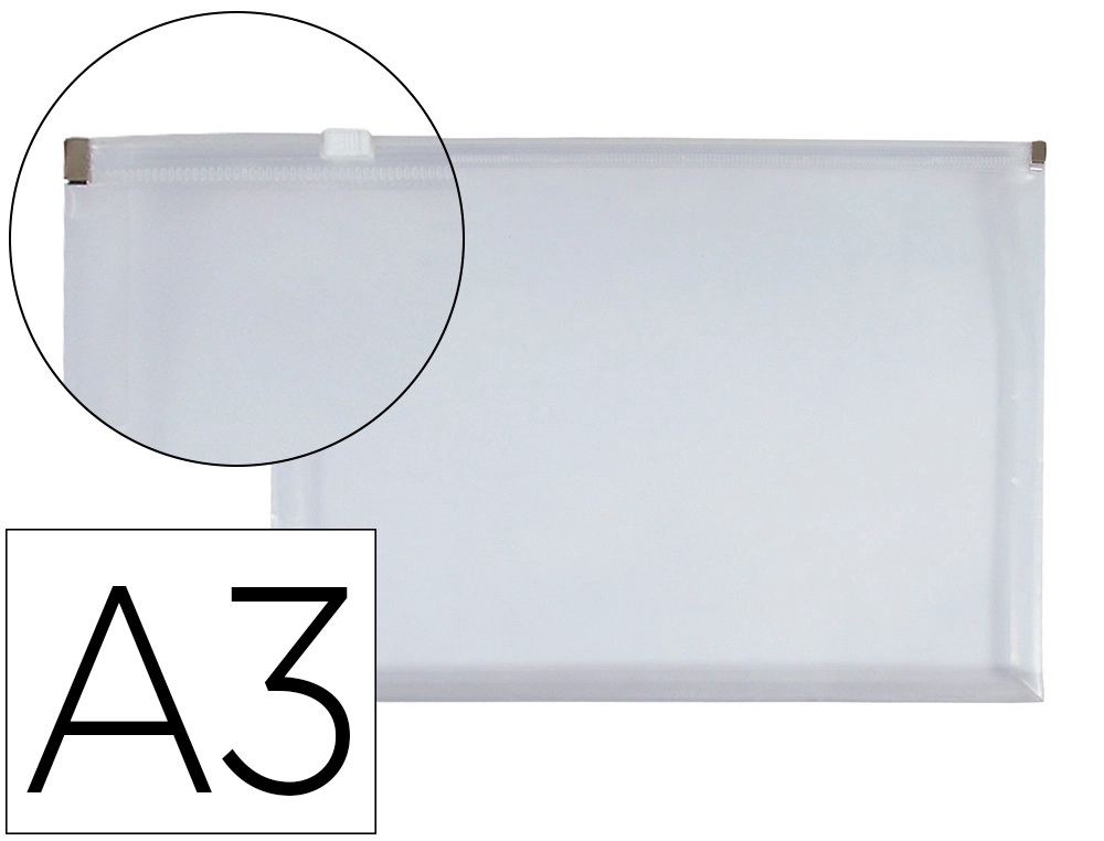 [160047] Carpeta dossier liderpapel a3 cierre de cremallera transparente