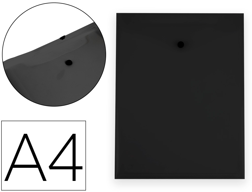 [159752] Carpeta liderpapel dossier broche polipropileno din a4 formato vertical con fuelle negro opaco