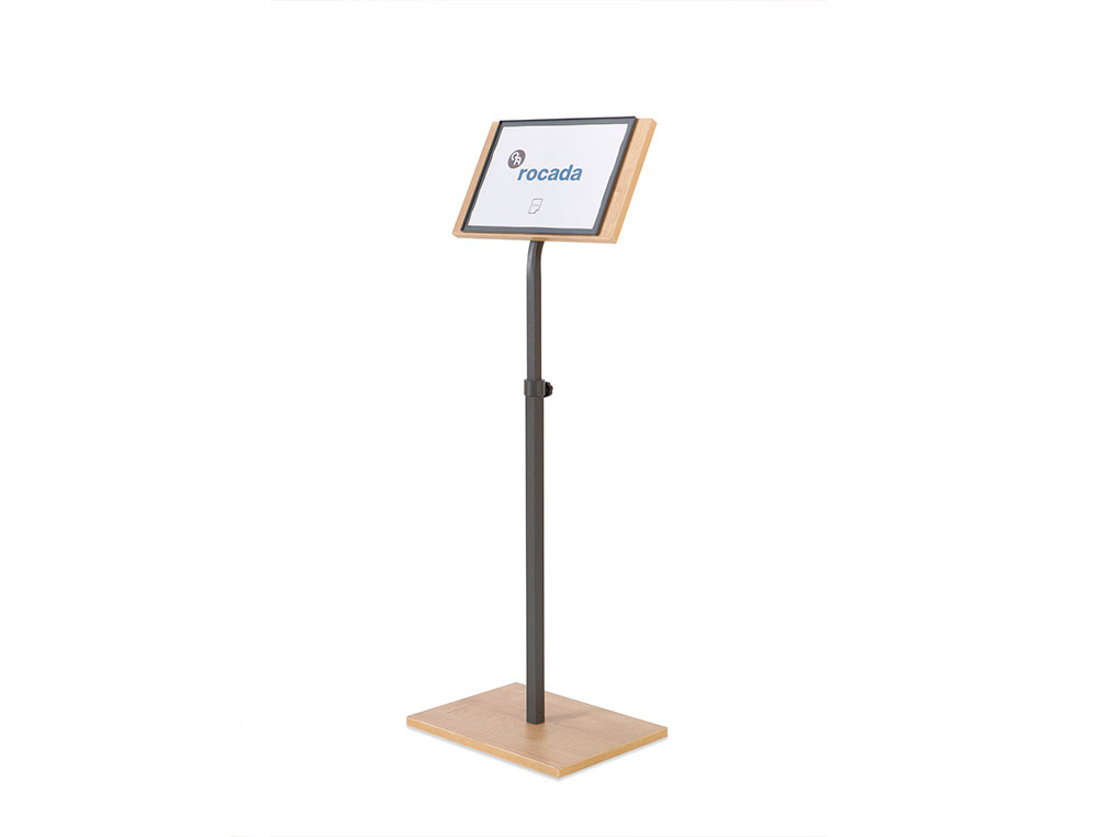 [156860] Soporte rocada porta anuncios tamaño a4 giro 90 regulable en altura