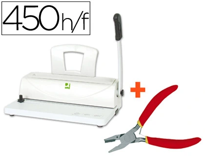 [36383] Encuadernadora para espiral q-connect perfora 10 hojas tamaño a4 encuaderna hasta 450 hojas paso 5:1