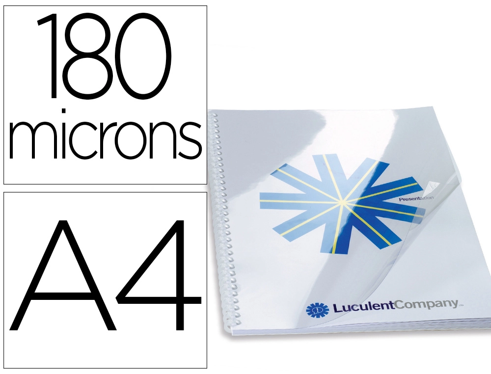 [168043] Tapa de encuadernacion gbg pvc cristal transparente 180 mc din a4 pack de 100 unidades