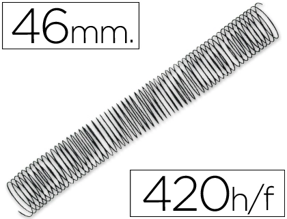 [64085] Espiral metalico q-connect 64 5:1 46mm 1,2mm caja de 25 unidades
