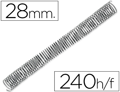[64079] Espiral metalico q-connect 64 5:1 28mm 1,2mm caja de 50 unidades