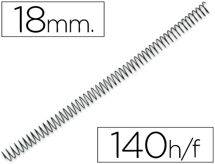 [64074] Espiral metalico q-connect 64 5:1 18mm 1,2mm caja de 100 unidades