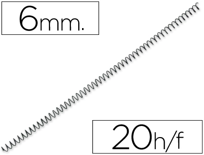 [64068] Espiral metalico q-connect 64 5:1 6mm 1mm caja de 200 unidades