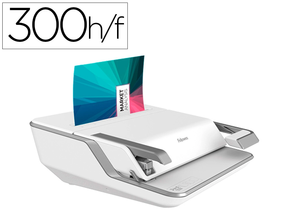 [159828] Encuadernadora para canutillo fellowes lyra 3 en 1 perfora hasta 20h a4 encuaderna 300h grapa 30h taladra 2 y 4