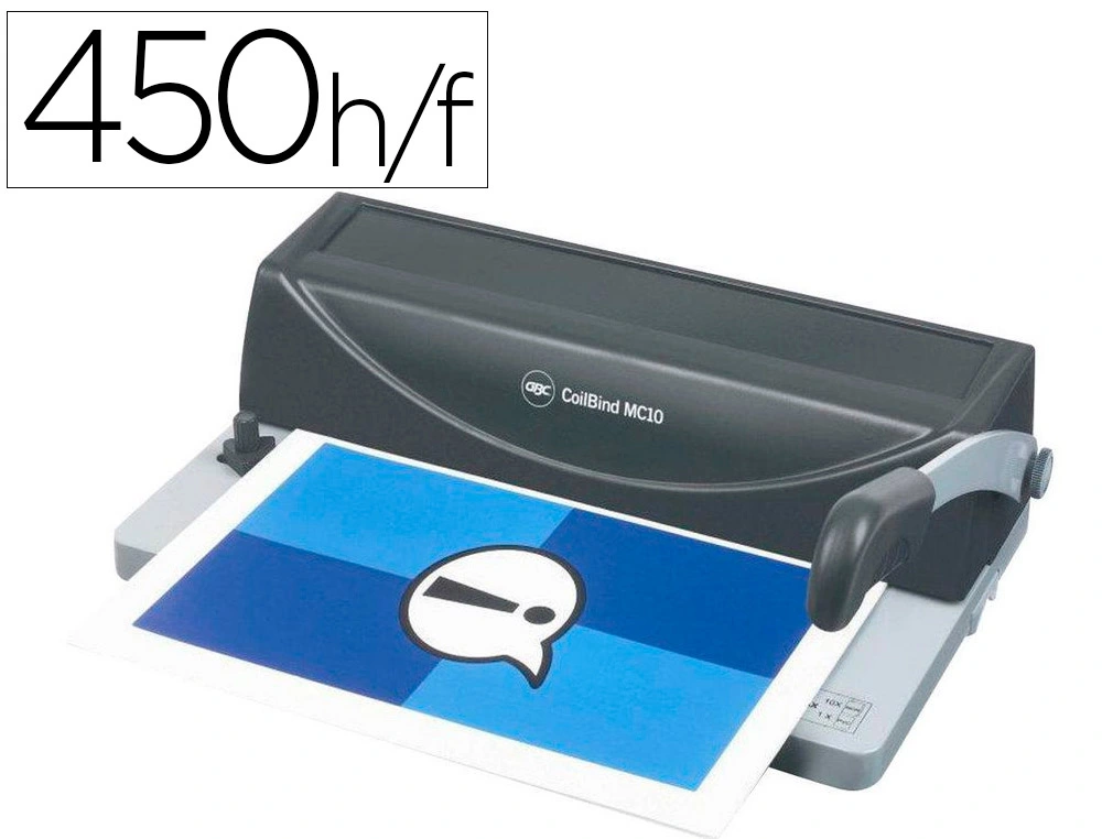 [157927] Encuadernadora para espiral metalico gbc mc 10 perfora 10 hojas tamaño din a4 encuaderna hasta 450 hojas