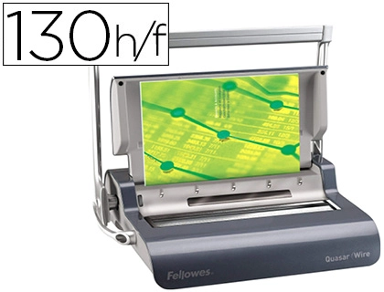 [155715] Encuadernadora para espiral wire fellowes quasar doble espiral perfora 15 hojas a4 encuaderna hasta 130 hojas