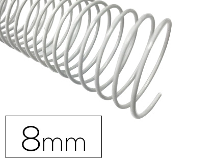 [155221] Espiral metalico q-connect blanco 64 5:1 8 mm 1mm caja de 200 unidades