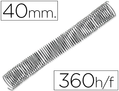 [154065] Espiral metalico q-connect 64 5:1 40mm 1,2mm caja de 25 unidades