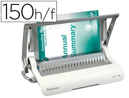[58930] Encuadernadora para canutillo fellowes star+150 perfora 15 hojas tamaño din a4 encuaderna hasta 150 hojas