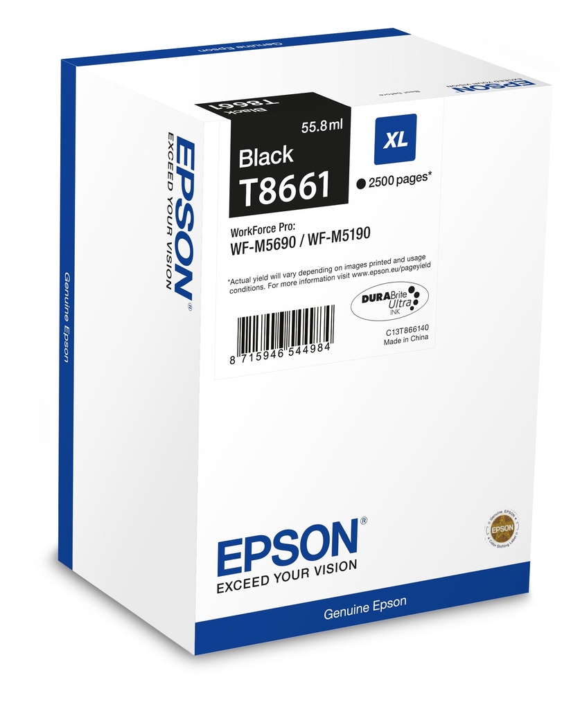 [31312] [C13T866140] EPSON Cartucho T8661 negro XL WF-M5190DW/M5690DWF