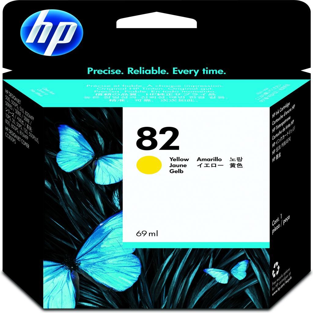 [6568] [C4913A] HP Designjet 500/800/815, 10PS/20PS/50PS/120 Cartucho Amarillo Nº82, 69ml.