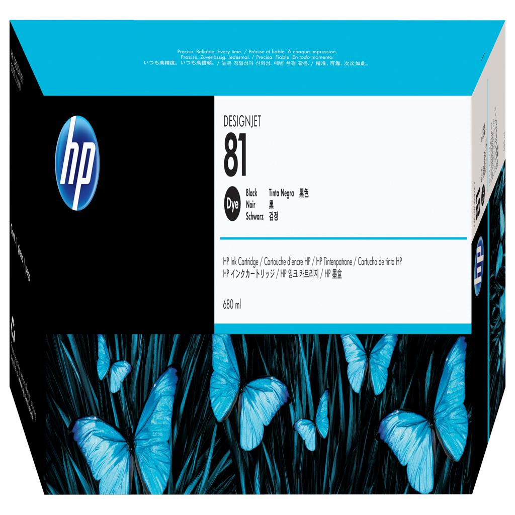 [3705] [C4930A] HP Designjet 5000/5500  Cartucho Negro Nº81, 680ml. Tinta para Interior.