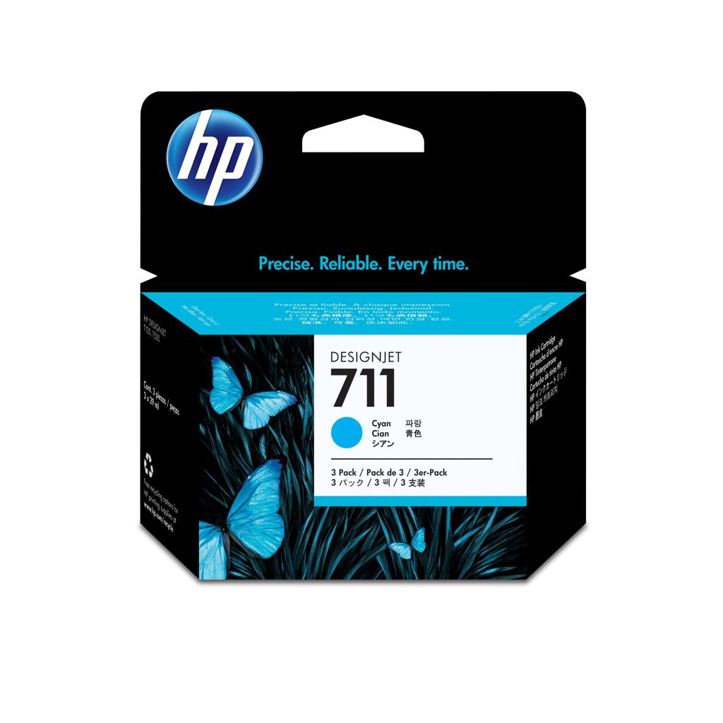 HP DesignJet T120/T520 Cartucho Cian Nº711 (Pack 3)