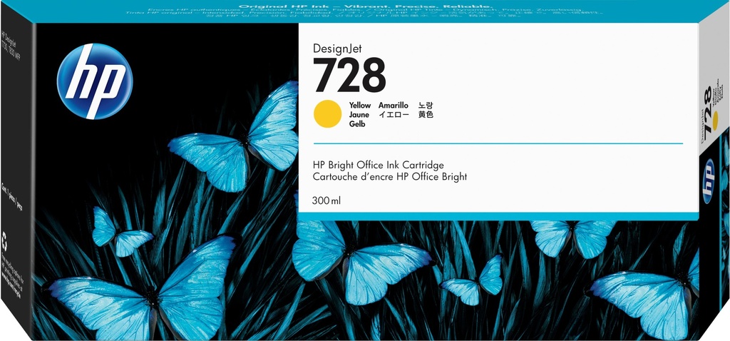 [32547] [F9K15A] HP DesignJet 728 Cartucho Amarillo 300ml