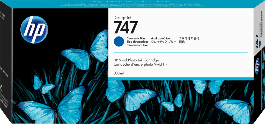 [32802] [P2V85A] HP nº747 300-ml Chromatic Blue Ink Cartridge