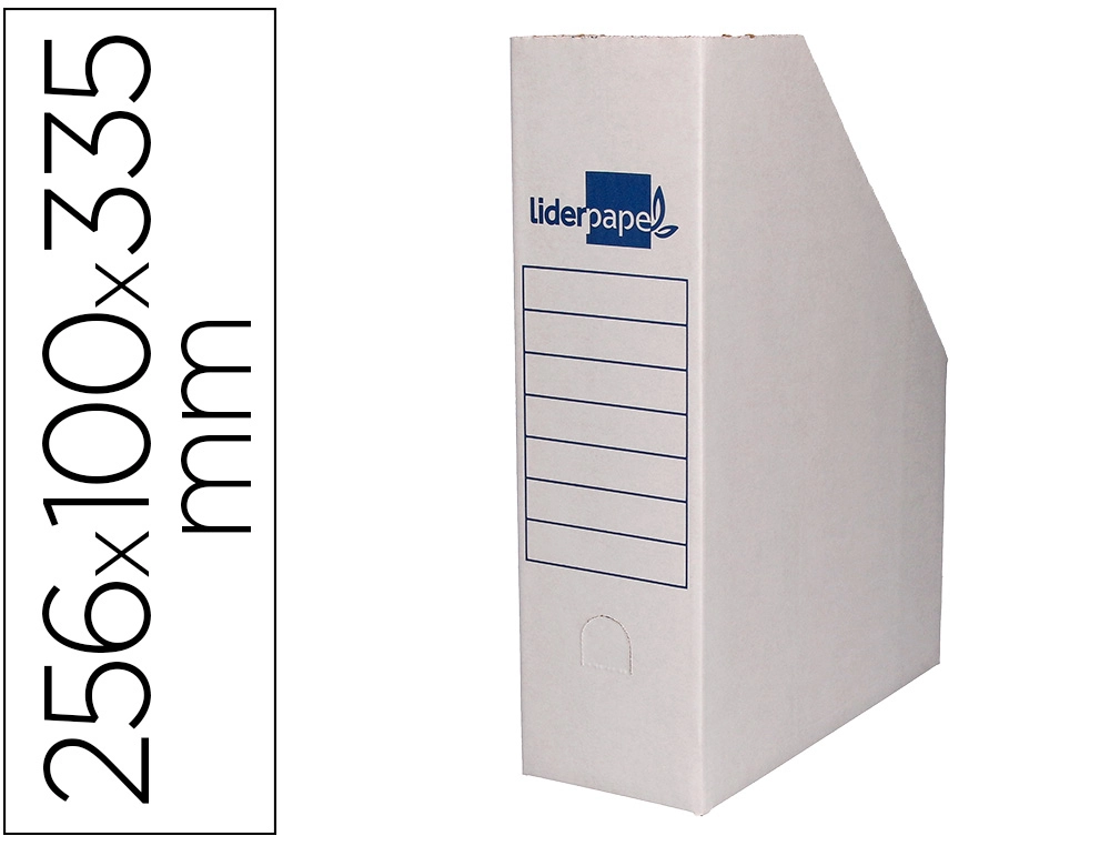 [169155] Revistero liderpapel ecouse carton 100% reciclado color blanco 256x100x335 mm