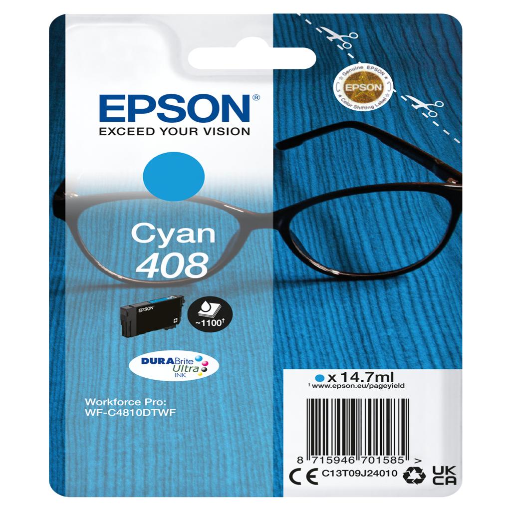 [44821] [C13T09J24010] EPSON tinta Cyan Singlepack 408 DURABrite Ultra Ink