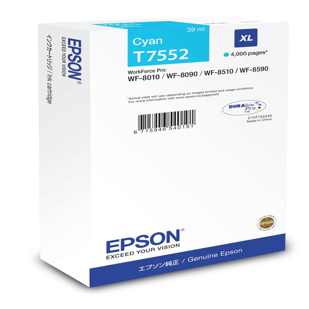 [19040] [C13T75524N] EPSON Cartucho Cian XL 4000p WF-8xxx