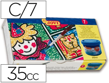[10662] Tempera jovi 35 ml caja de 7 colores surtidos