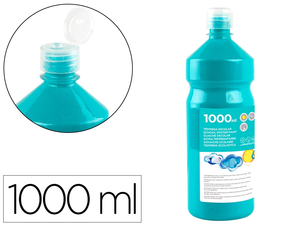 [59226] Tempera liquida liderpapel escolar 1000 ml turquesa