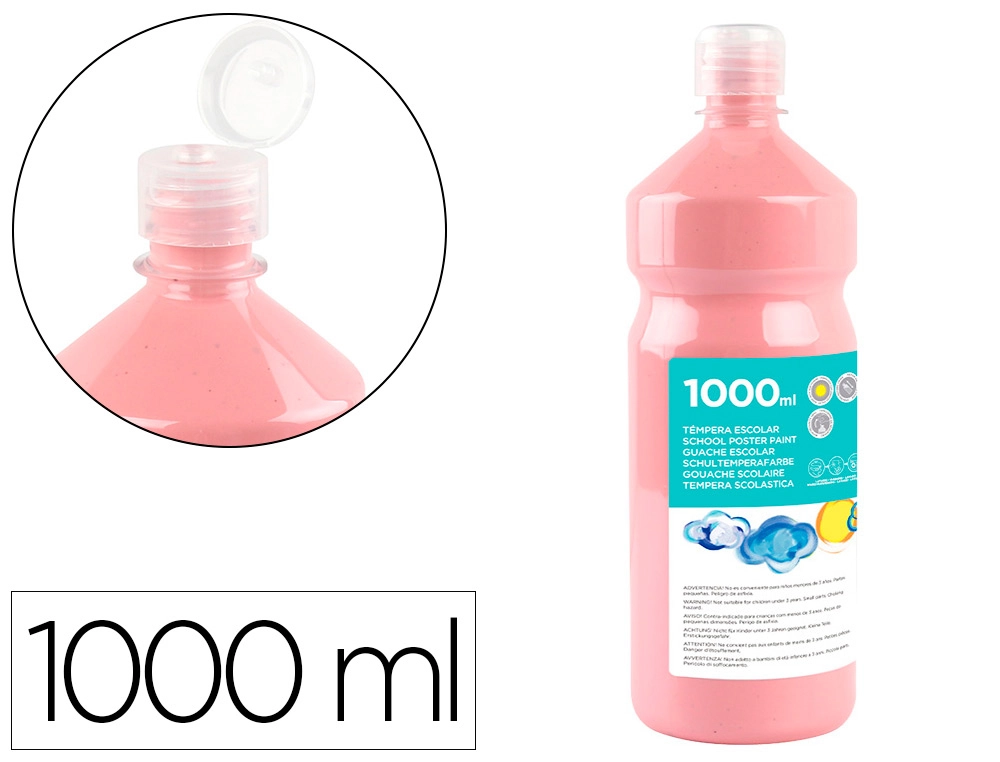 [59219] Tempera liquida liderpapel escolar 1000 ml rosa