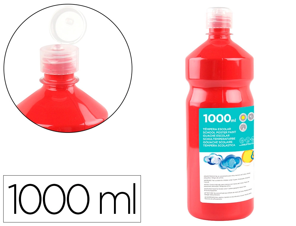 [59217] Tempera liquida liderpapel escolar 1000 ml rojo