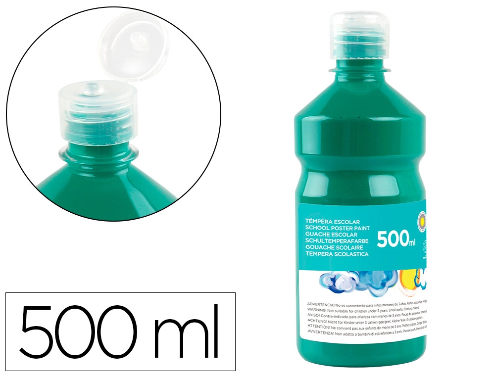 [59208] Tempera liquida liderpapel escolar 500 ml verde oscuro