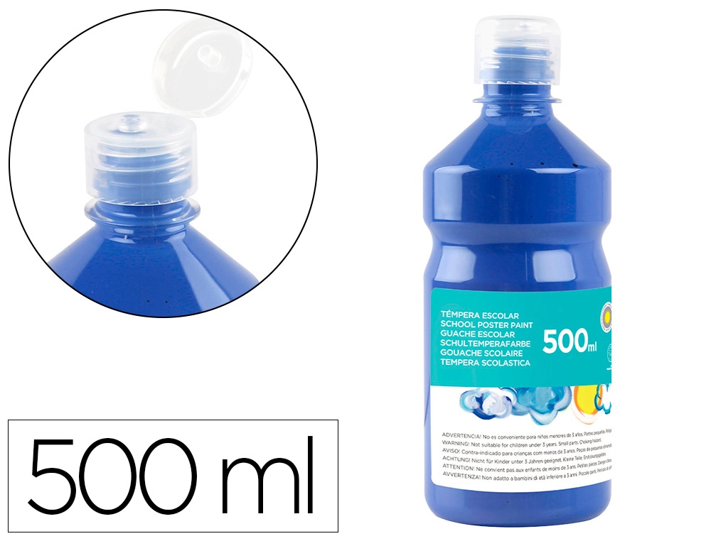 [59204] Tempera liquida liderpapel escolar 500 ml azul marino