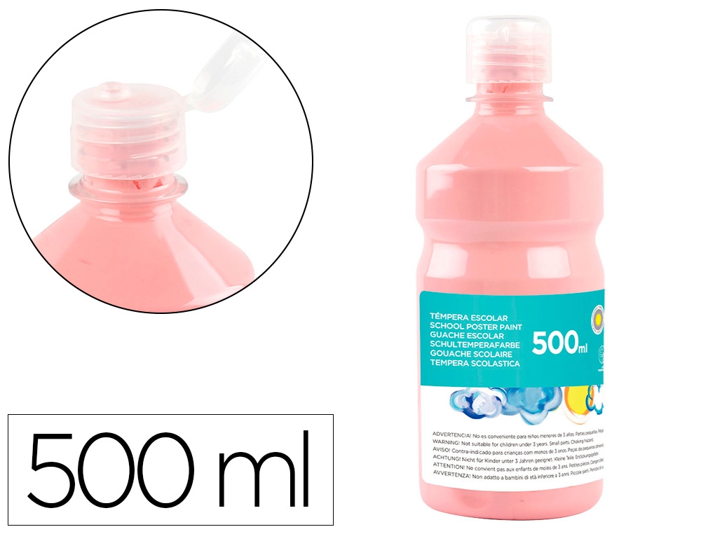 [59199] Tempera liquida liderpapel escolar 500 ml rosa